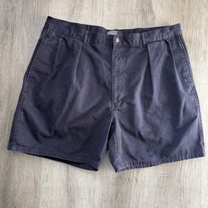 Polo Ralph Lauren Chino Shorts Mens 38 Navy Pleated Cotton Casual Classic Fit